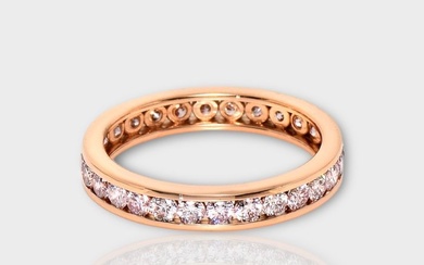 No Reserve Price - IGI 1.13 Ct - Eternity ring - 14 kt. Rose gold Diamond (Natural)