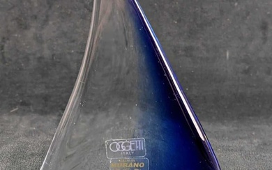 Oggetti Murano Small Glass Blue Sailboat