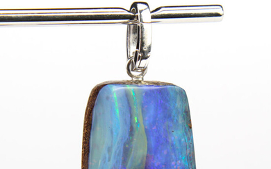 Opal 925 silver boulder necklace - 22.5×6×18.5 mm - 9 g
