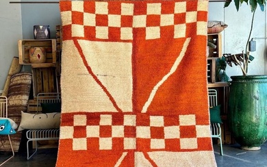 Orange Boujad Moroccan Wool Rug - Berber Area Carpet - Rug - 270 cm - 165 cm