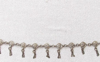 Oriental antique low grade silver wedding belt, 78 gr.