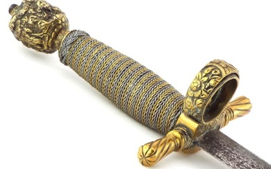 Ornate and Very Elegant 17th-18th C. Spanish French or Italian Left Hand Dagger Wearing a Sturdy