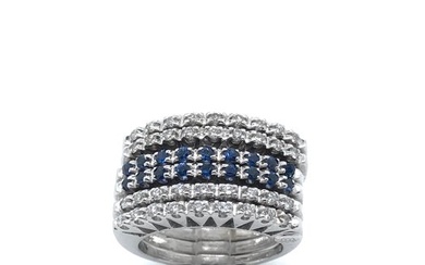 PONTE VECCHIO - Ring White gold Diamond - Sapphire
