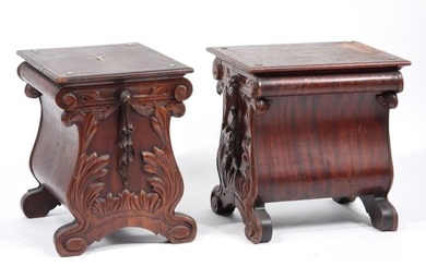 PR 19C American Mahogany Casket Stand End Tables