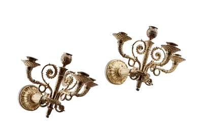 Pair of bronze sconces in the Empire style.