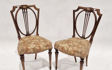 Pair of late 19th/early 20th century mahogany hall chairs, e...