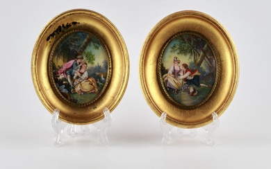 Pair of painted miniatures