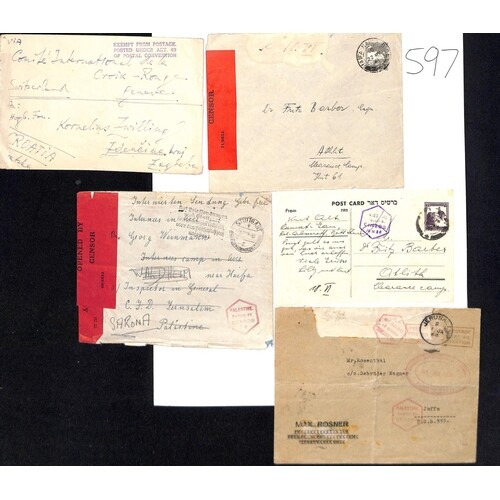 Palestine. 1939-44 Covers from internees in various detentio...