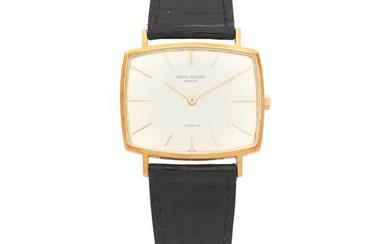 Patek Philippe. An 18K gold manual wind wristwatch Retailed by Gübelin Ref 3527, Circa 1960