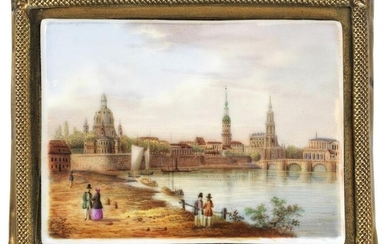Porzellanminiatur mit Dresden-Ansicht