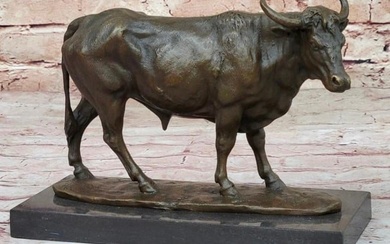 Powerful Presence: Bull Anatomy Original Bronze Sculpture Signed by Milo - 6.5" x 10