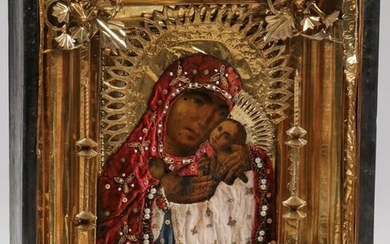 RUSSIAN ICON, KASPEROV MOTHER OF GOD, 19TH C