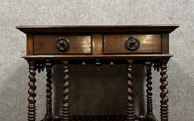 Rare Table console Louis XIII Dite De Pavillon De Chasse En Noyer Massif