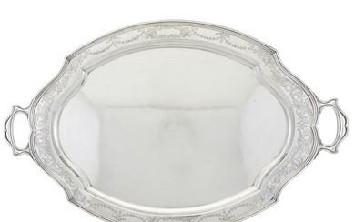 Reed & Barton Sterling Silver "Hepplewhite" Pattern Two Handled Tray 20th Century