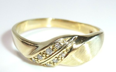 Ring - 14 kt. Yellow gold Diamond (Natural)