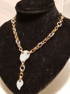 Rizit Gioielli - 18 kt. Pink gold, White gold - Necklace Diamond