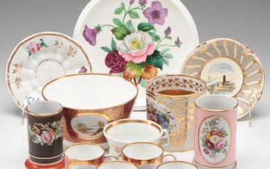 Rockingham Works, Davenport with Other English Tableware and Vases, 19th Century