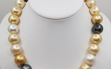SCOOP!! - 17.1x18.9MM Golden South Sea and Tahitian Pearls - Necklace