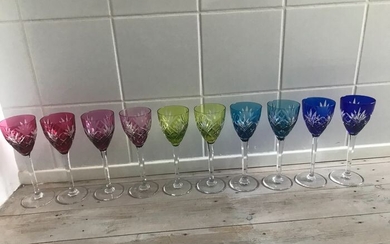 Saint Louis - Wine glasses (10) - Art Deco - Crystal
