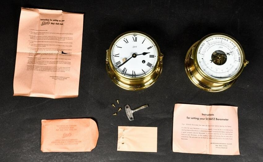 Schatz Ship's Bell Clock and Barometer