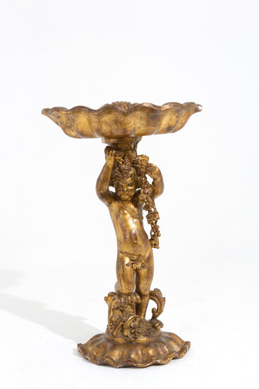 Sculpture in golden-plated wood. 19th century