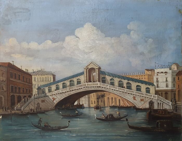 Scuola italiana, inizi XX secolo - Ponte di Rialto, Venezia