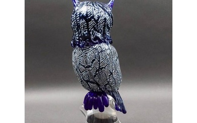 Seguso Viro Signed Murano Art Glass Owl Sculpture