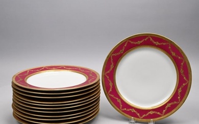 Set of Twelve Limoges Porcelain Service Plates