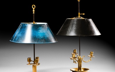 Set of two bouillotte lamps In chased bronze With... - Lot 97 - Varenne Enchères