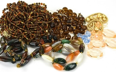 Specimen Agate Bloodstone Crystal Art Glass Beads