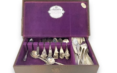 Sterling Silver and Silver-Plated Flatware in Chest - 40.79 oz Sterling