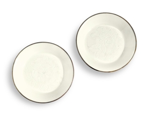 TWO SMALL CARVED 'DING' DISHES NORTHERN SONG DYNASTY