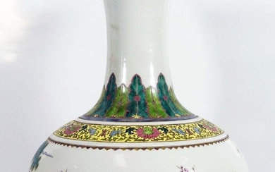 Tall Chinese Famille Verte Vase