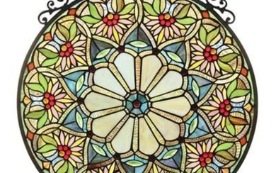 Tiffany Style Stained Art Glass Window Panel