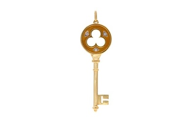 Tiffany & Co. Three Clover Gold Key Pendant