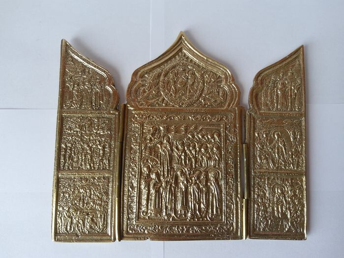 Triptych (1) - Bronze (gilt/silvered/patinated/cold painted)