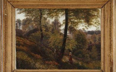 VILHELM KYHN (1819-1903), "Afternoon at Himmelbjerget". Year 1877