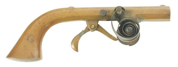 Very Rare 19th Century Brass Cap Gun.