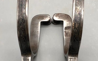 Vintage Long Shank Spurs With Silver Inlay