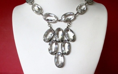 Vintage Rock Crystal Quartz Necklace/Boho/Shabby Chic