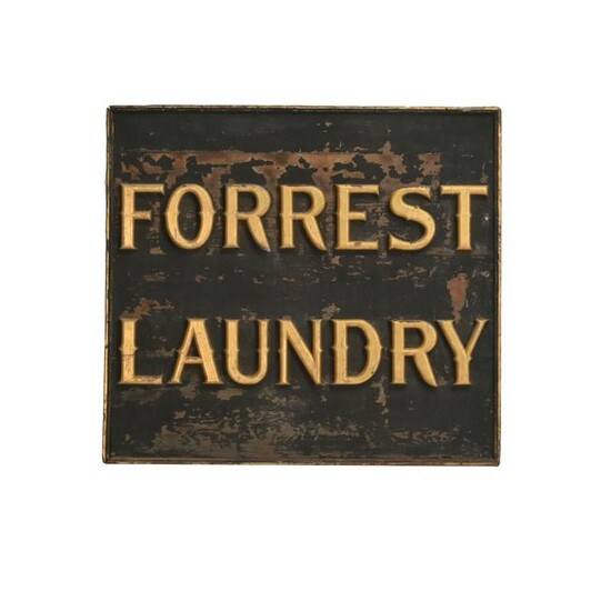 Vintage Wooden Sign, Forrest Laundry.