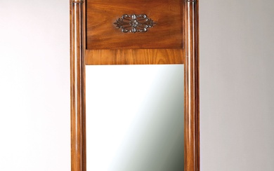 Wall mirror, North German, around 1850/60, mahogany veneer mirrored on...