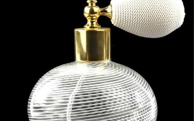 White Filigree Scent Atomizer Murano Glass Bottle