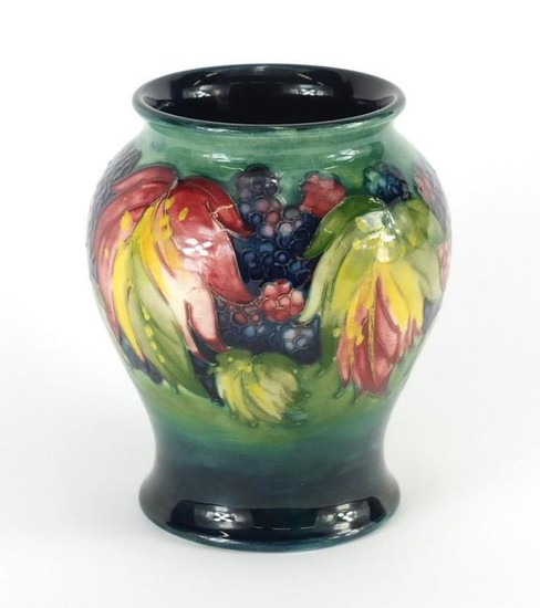 William Moorcroft pottery baluster vase, hand painted