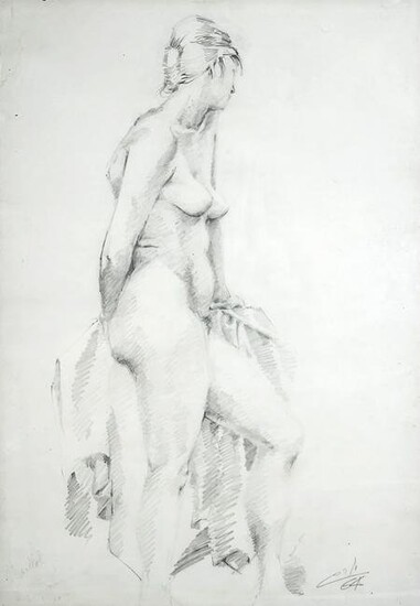 Yoram Lukov (b.1940) - Female Nude, Pencil on Paper