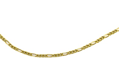 a 9ct gold Figaro link necklace with lobster claw claps,...