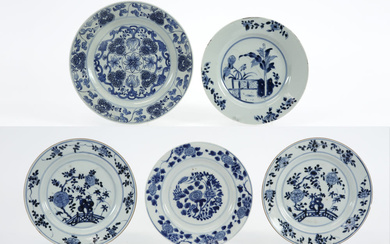 five 18th Cent. Chinese dishes in porcel
