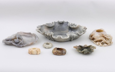 iGavel Auctions: Group of (7) Chinese carved hardstone bowls. FR3SH.