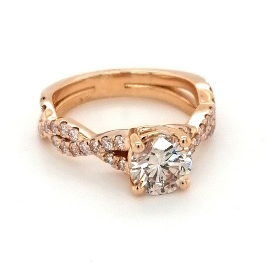 ***no reserve price** Pink gold - 18k Beautiful ring with natural diamonds 1.70ct