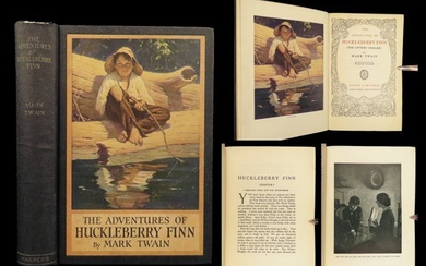 1923 Mark Twain Adventures of Huckleberry Finn Tom Sawyer Mississippi Brehm Art